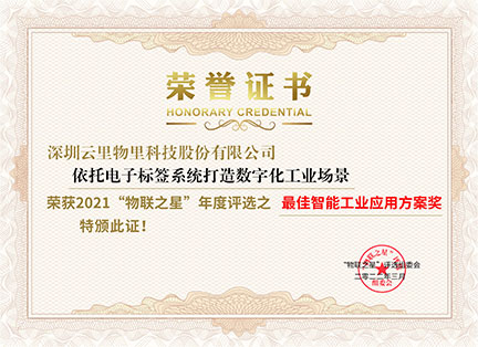 Best Intelligent Industrial Application Solution Award
