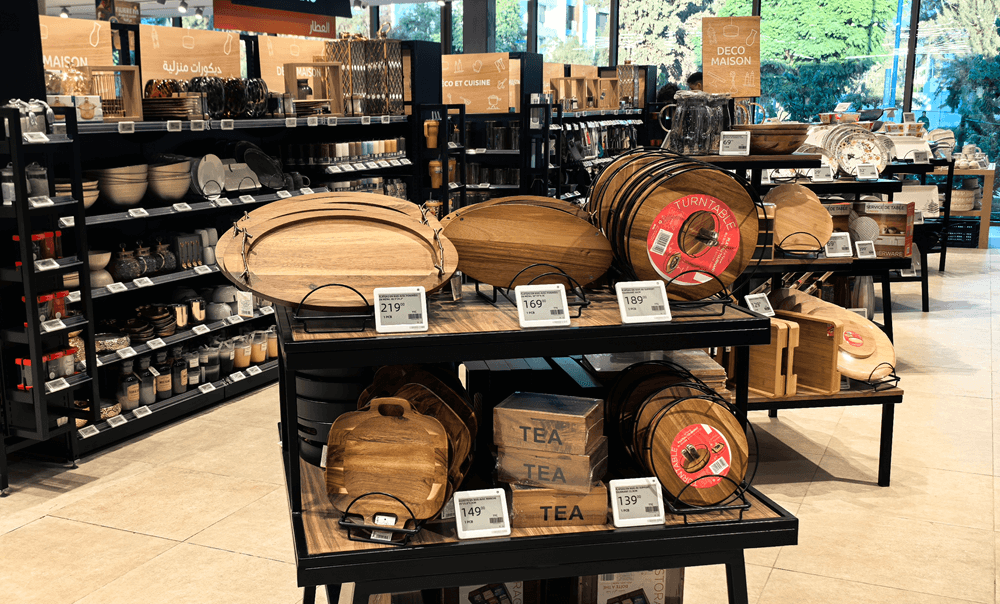 some electronic shelf labels in a supermarket some electronic shelf labels in a supermarket