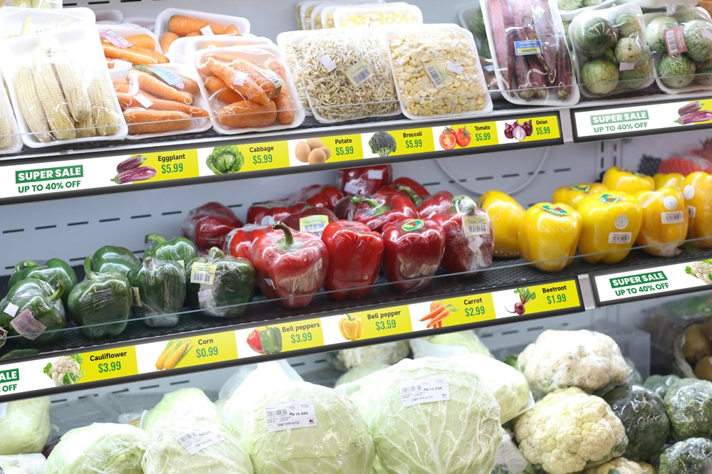 lcd shelf display for vegetable
