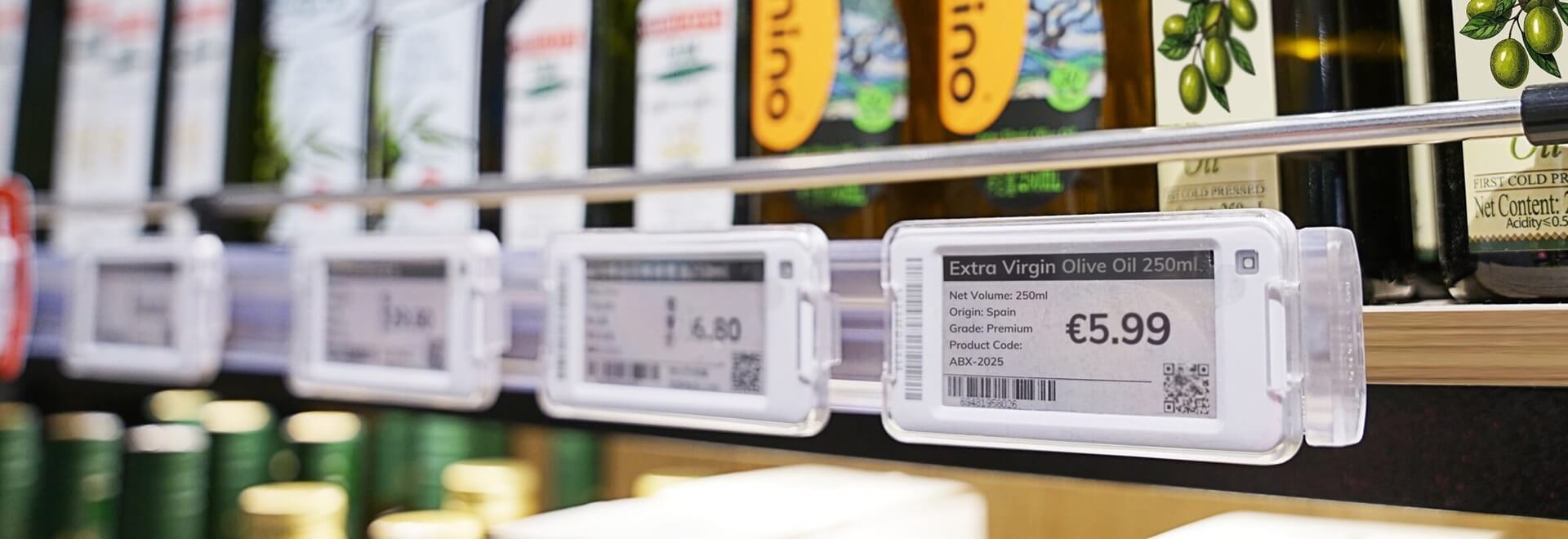 Electronic labels on shelf